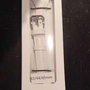 White Leather Watch Band
